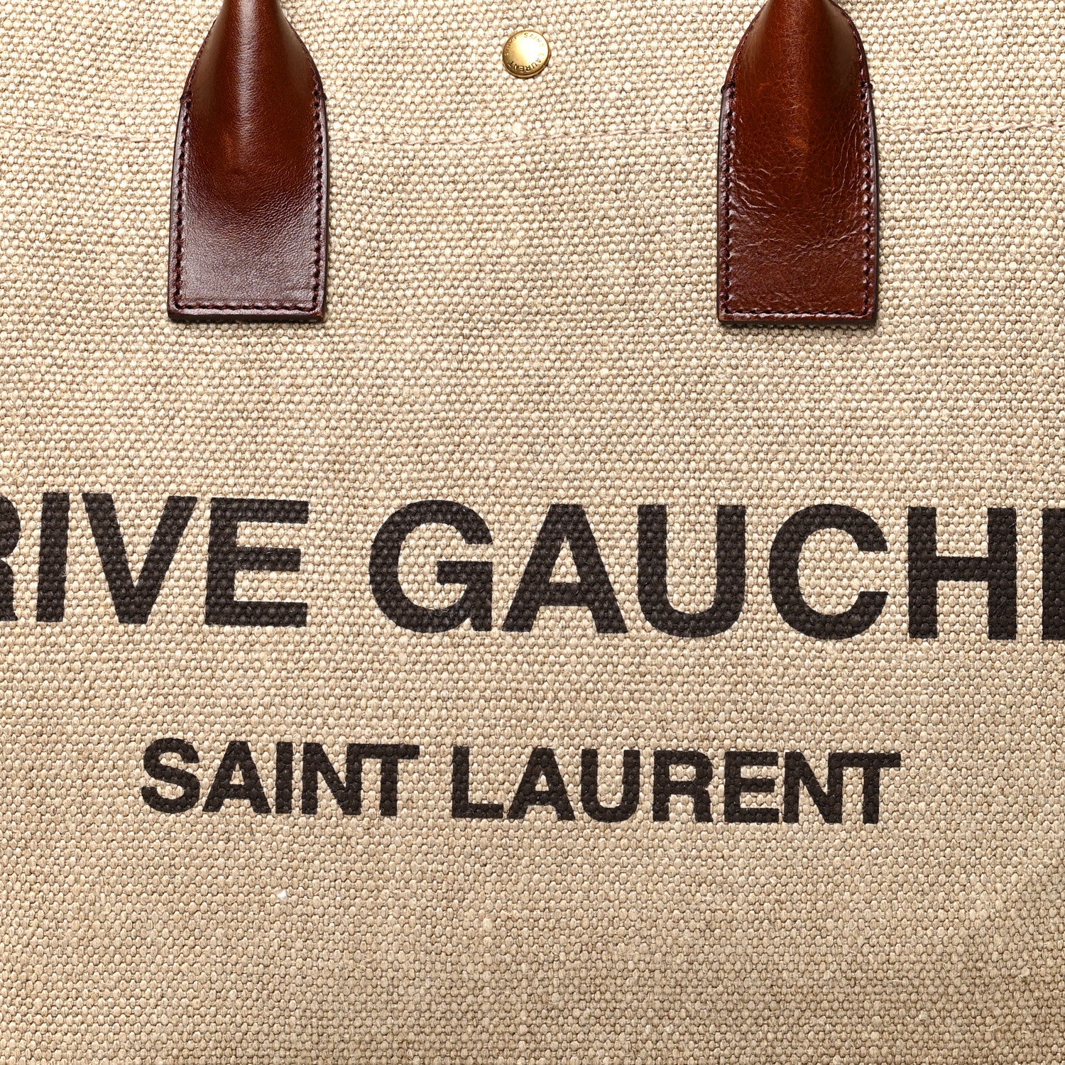 Saint Laurent Linen Calfskin Rive Gauche Tote Natural 7 of 9