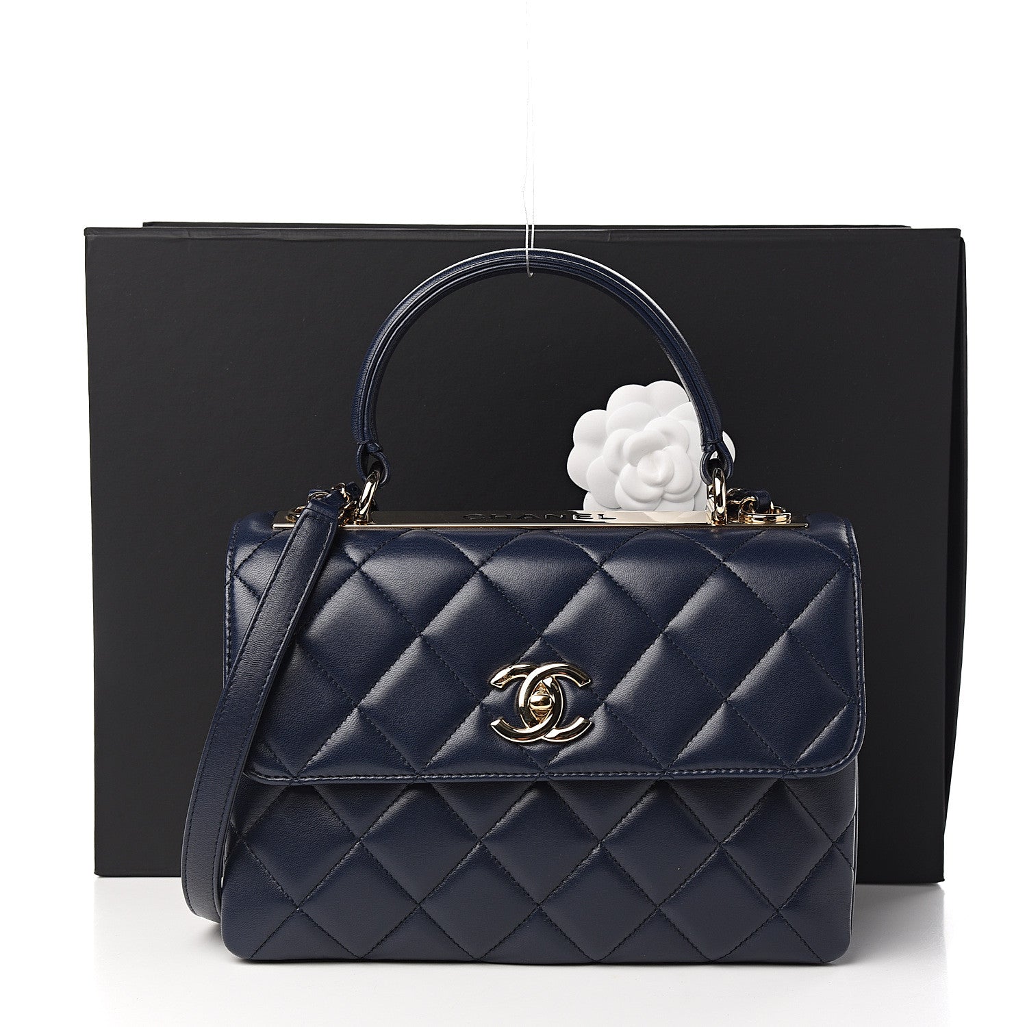 Chanel Lambskin Quilted Small Trendy CC Flap Dual Handle Bag Navy 9 of 9