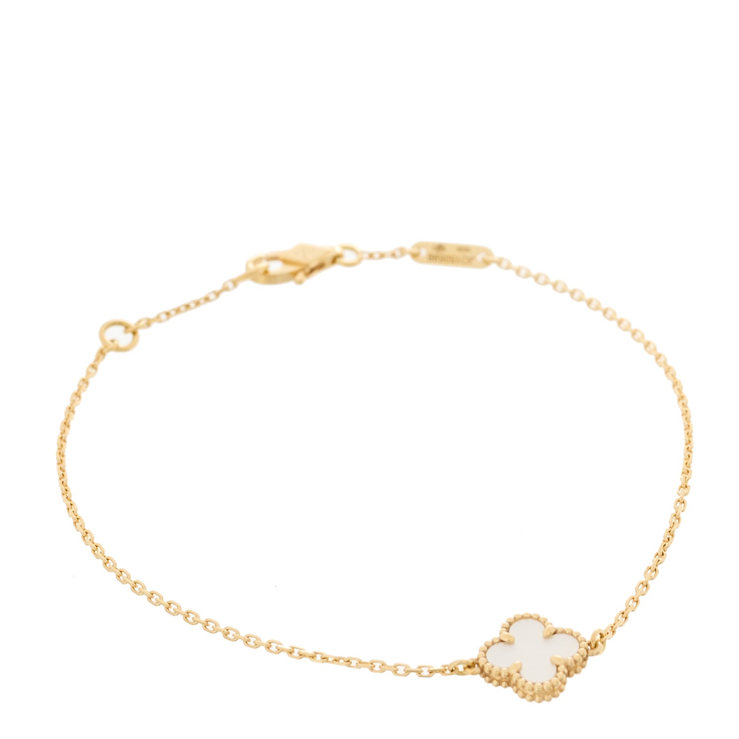 Van Cleef & Arpels 18K Yellow Gold Mother of Pearl Sweet Alhambra Bracelet 1 of 5