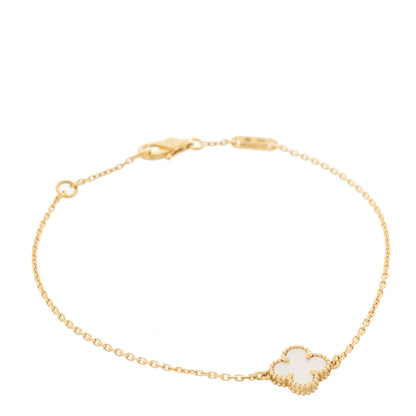 Van Cleef & Arpels 18K Yellow Gold Mother of Pearl Sweet Alhambra Bracelet 1 of 5