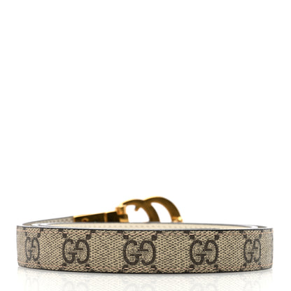 Gucci Calfskin GG Supreme Monogram Double G Reversible 20mm Belt 80 32 Acero 2 of 6