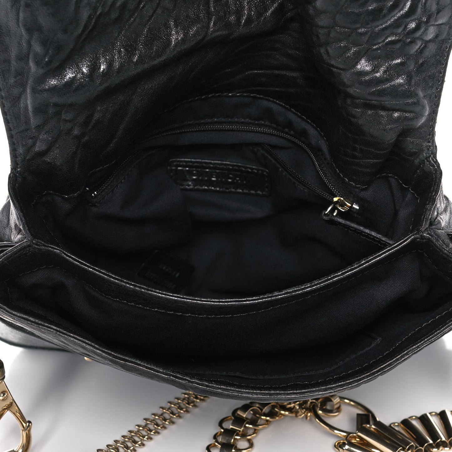 Pebbled Lambskin Melancholia Shoulder Bag Black