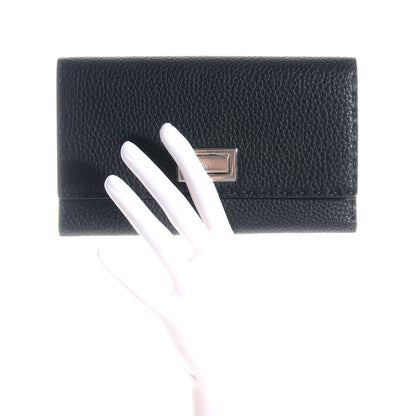 Fendi Cuoio Romano Selleria Peekaboo Continental Wallet Black 2 of 11