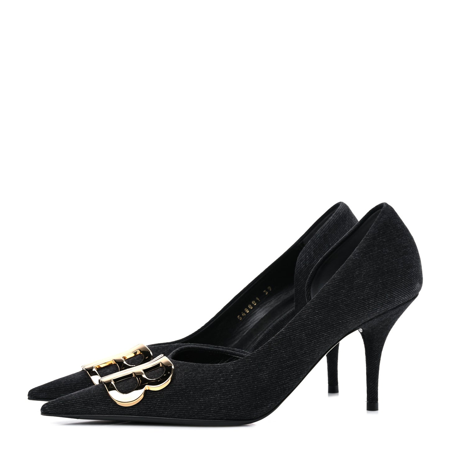 Denim BB D'Orsay Pointed Toe Knife 80mm Pump 39 Black