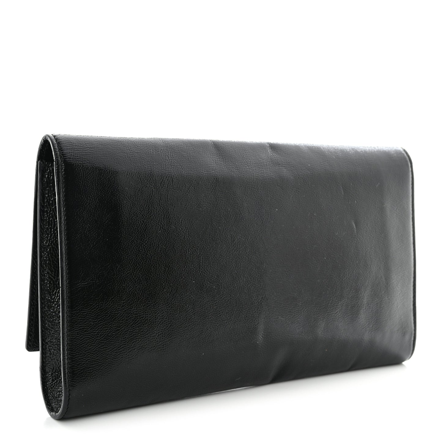 Textured Patent Monogram Large Belle De Jour Clutch Black