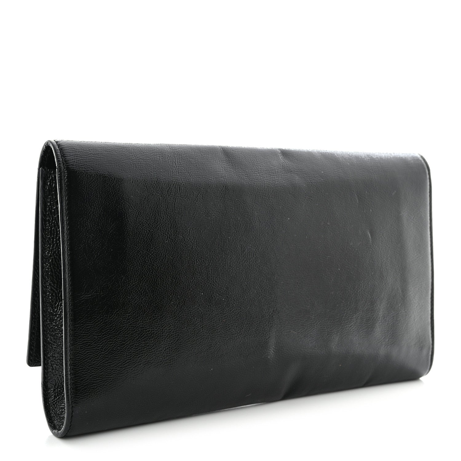 Saint Laurent Textured Patent Monogram Large Belle De Jour Clutch Black 3 of 11
