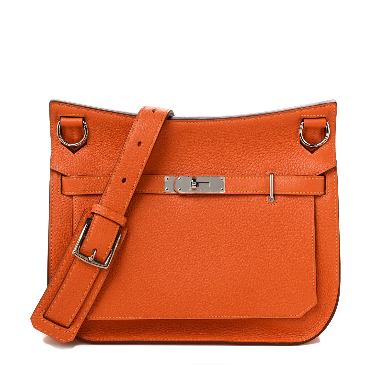 Hermes Taurillon Clemence Verso Jypsiere 28 Orange Moutarde 1 of 8