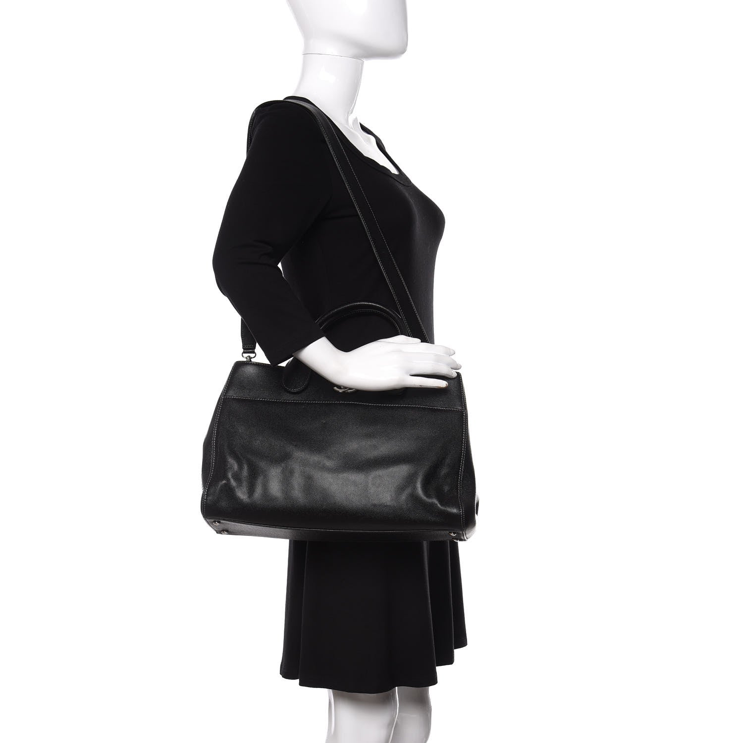 Chanel Calfskin Cerf Executive Shopper Tote Black 2 of 11
