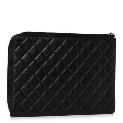 Chanel Aged Calfskin Quilted 2.55 Reissue Pouch With Handle Black 3 of 10