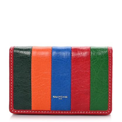 Balenciaga Agneau Arena Multicolore Bazar Bi-Fold Card Case Vert Emeraude Black 1 of 8