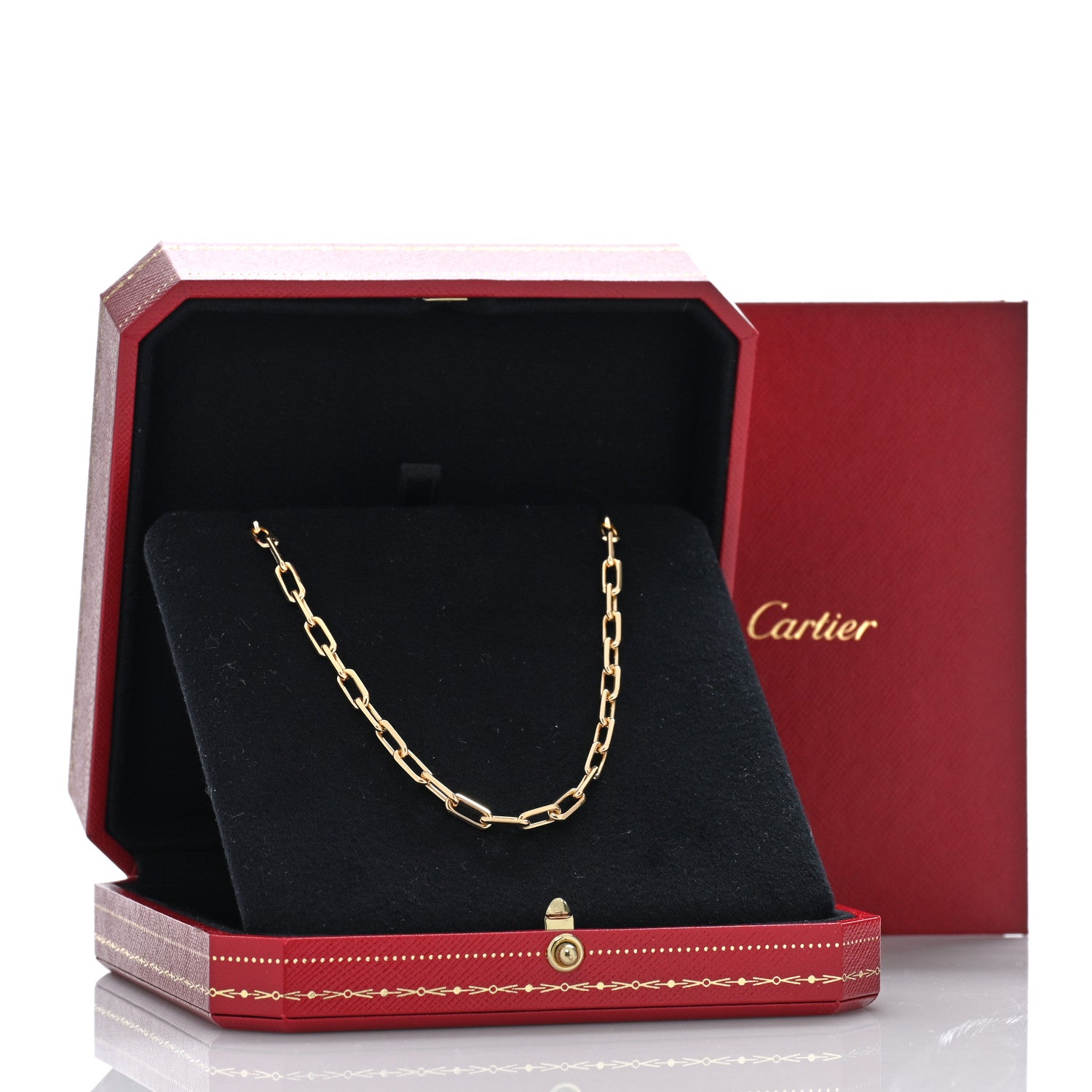 Cartier 18K Pink Gold SM Santos De Cartier Link Necklace 22" 5 of 5