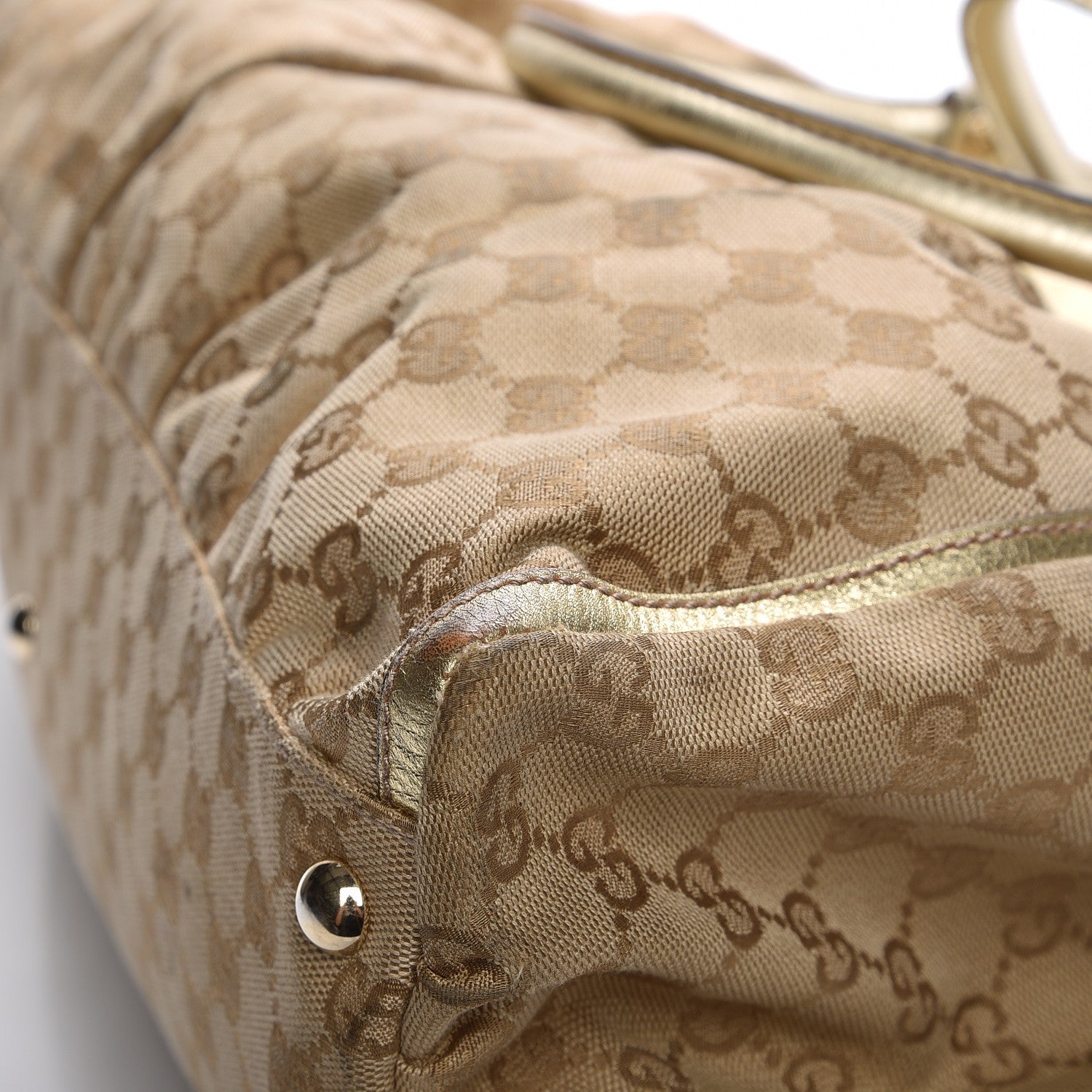 Gucci Monogram Large D Gold Hobo Gold 12 of 13