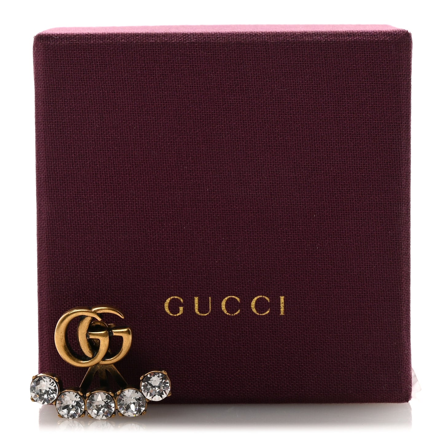 Crystal Single GG Earring Gold