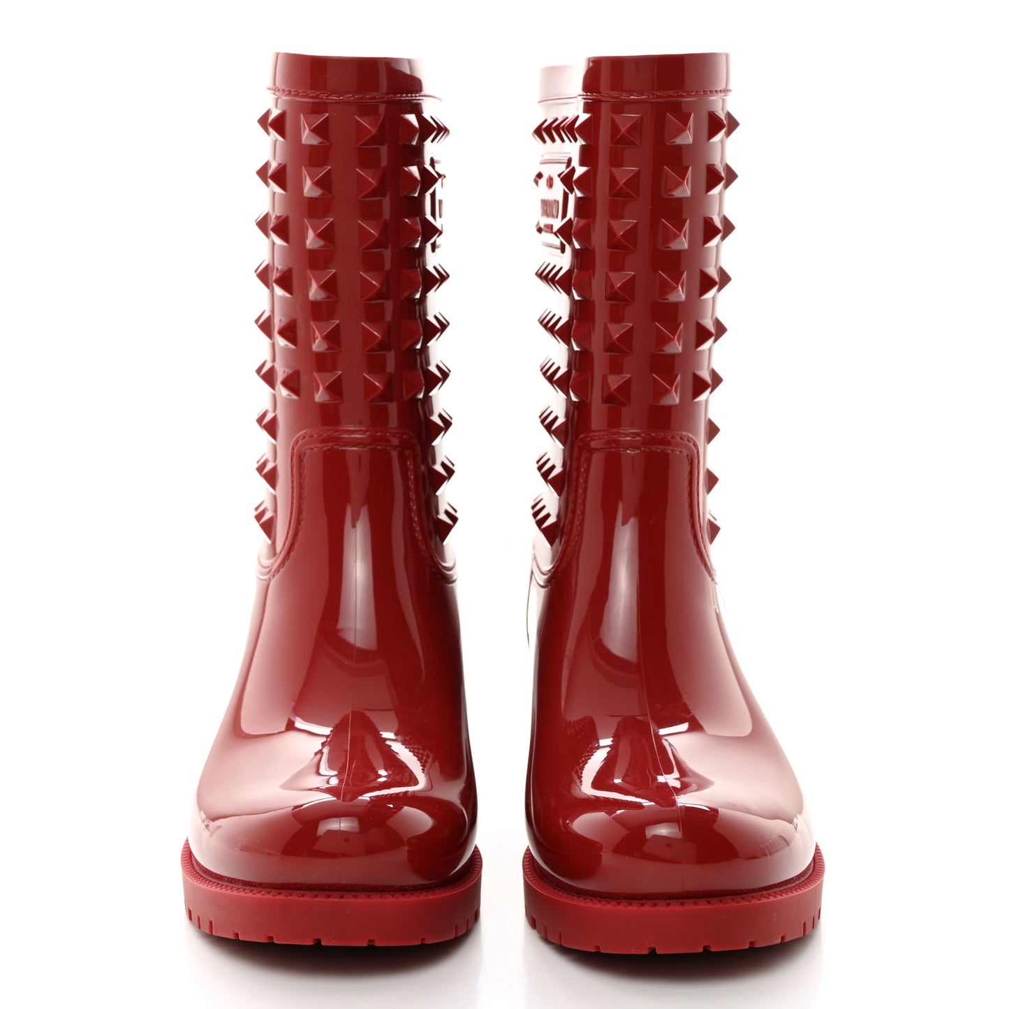 Rubber Rockstud Short Rainboots 38 Red
