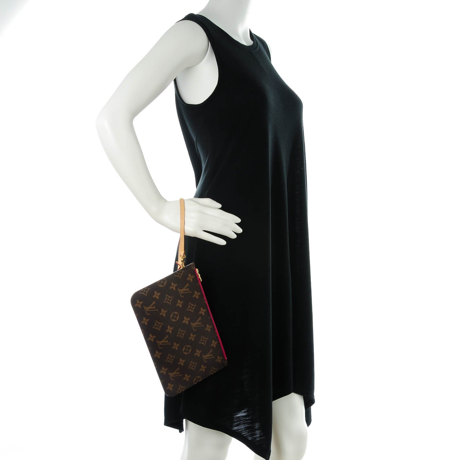 Louis Vuitton Monogram Neverfull MM GM Pochette Fuchsia 2 of 8