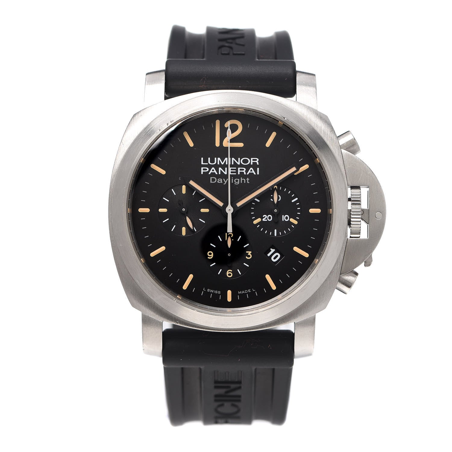 Panerai Stainless Steel Rubber 44mm Luminor Daylight Chronograph Automatic Watch Black PAM00356 1 of 6