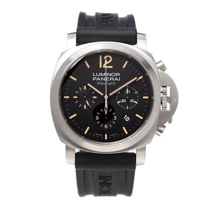 Panerai Stainless Steel Rubber 44mm Luminor Daylight Chronograph Automatic Watch Black PAM00356 1 of 6