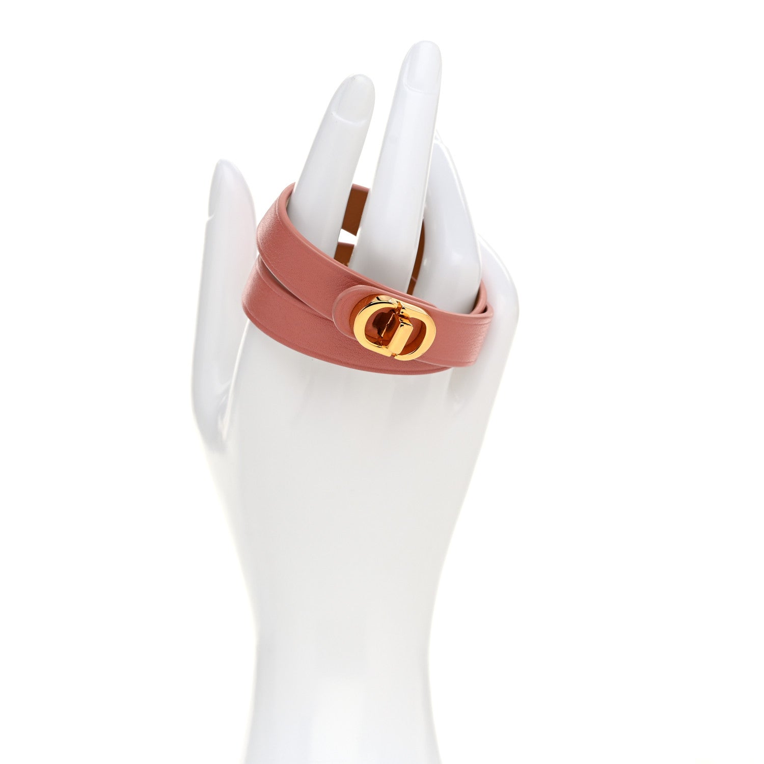 Christian Dior Calfskin 30 Montaigne Double Bracelet M Pink 2 of 5