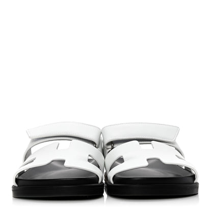 Hermes Calfskin Womens Chypre Sandals 37 White 2 of 11