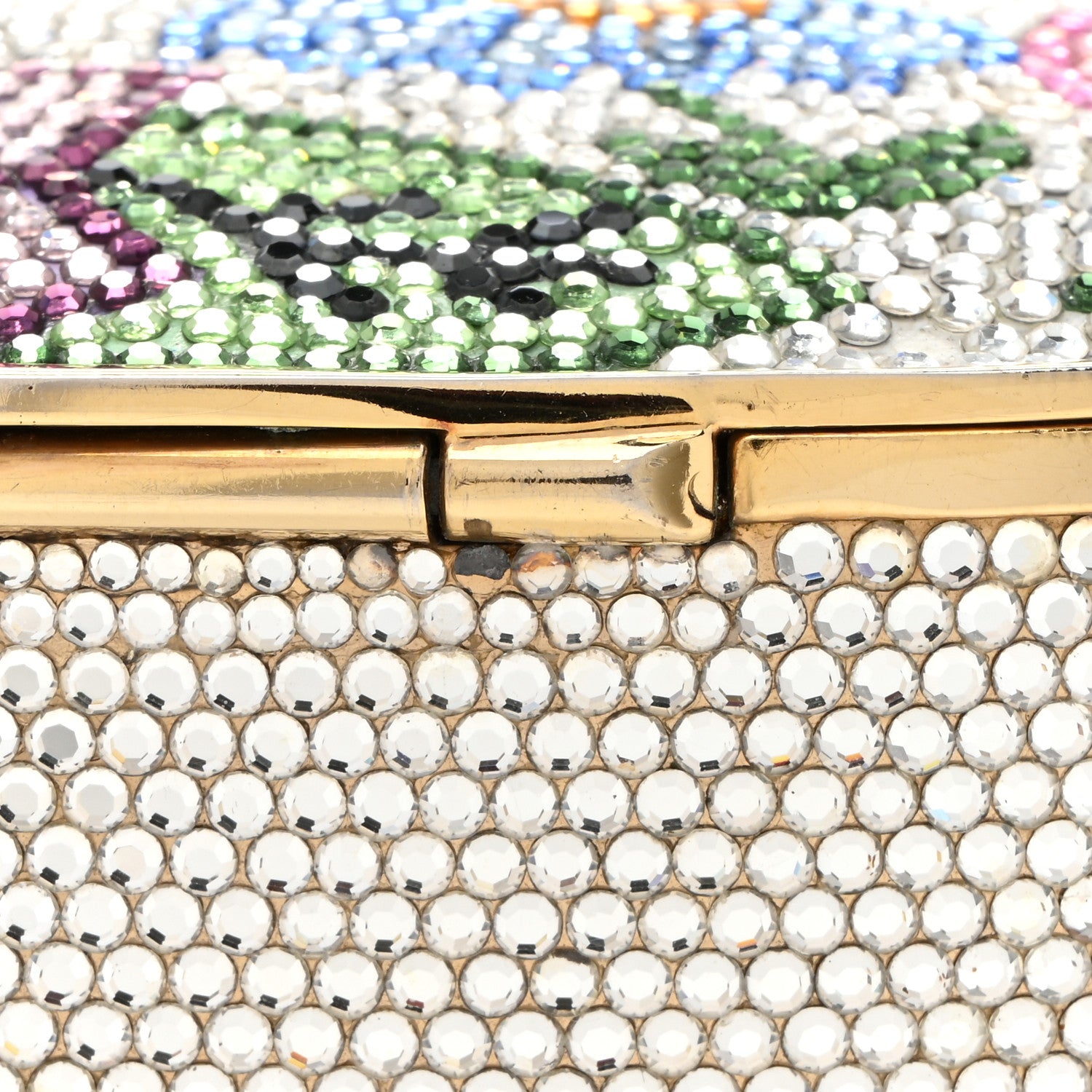 Judith Leiber Crystal Flower Minaudiere Clutch Gold 12 of 13