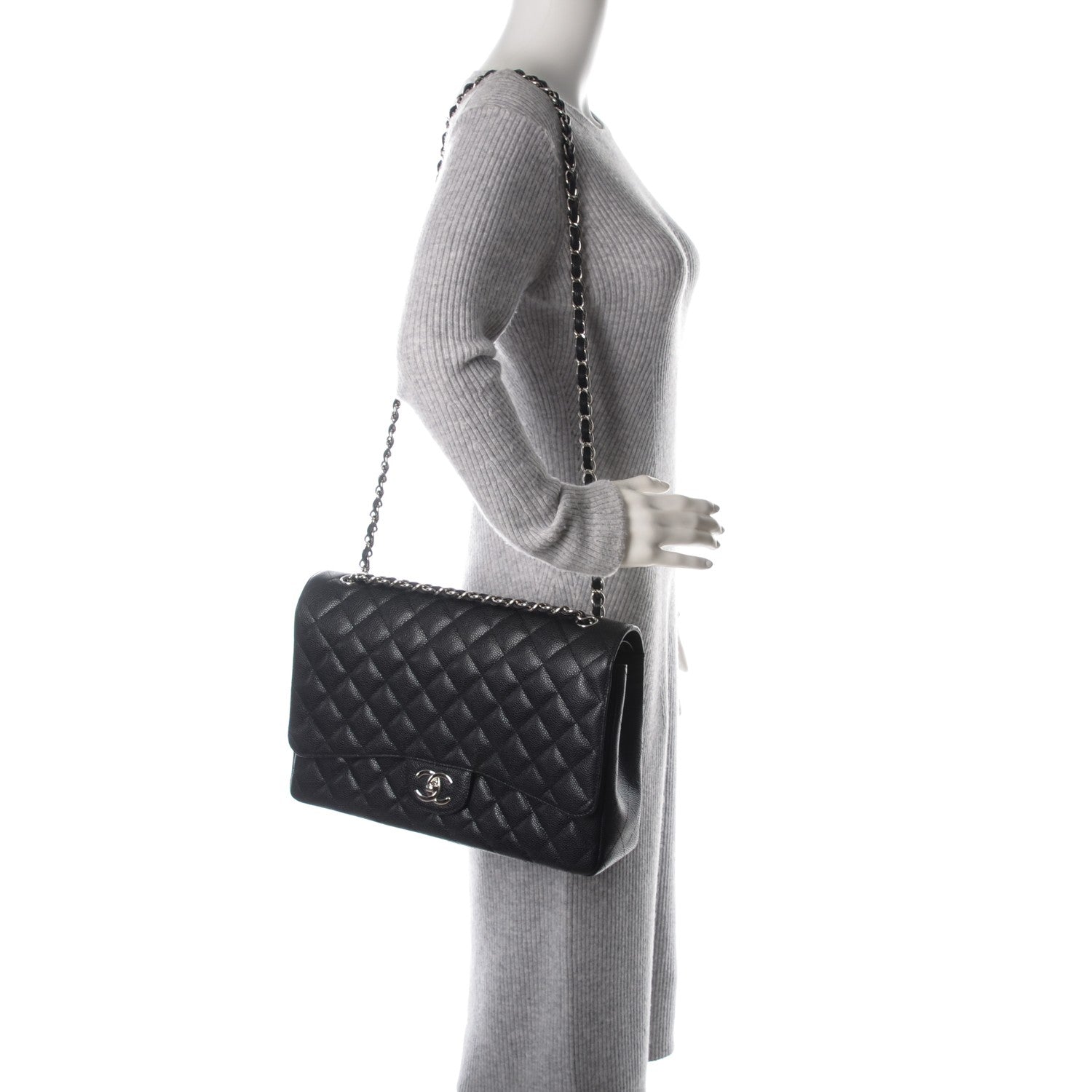 Chanel Caviar Quilted Maxi Double Flap Black 2 of 7