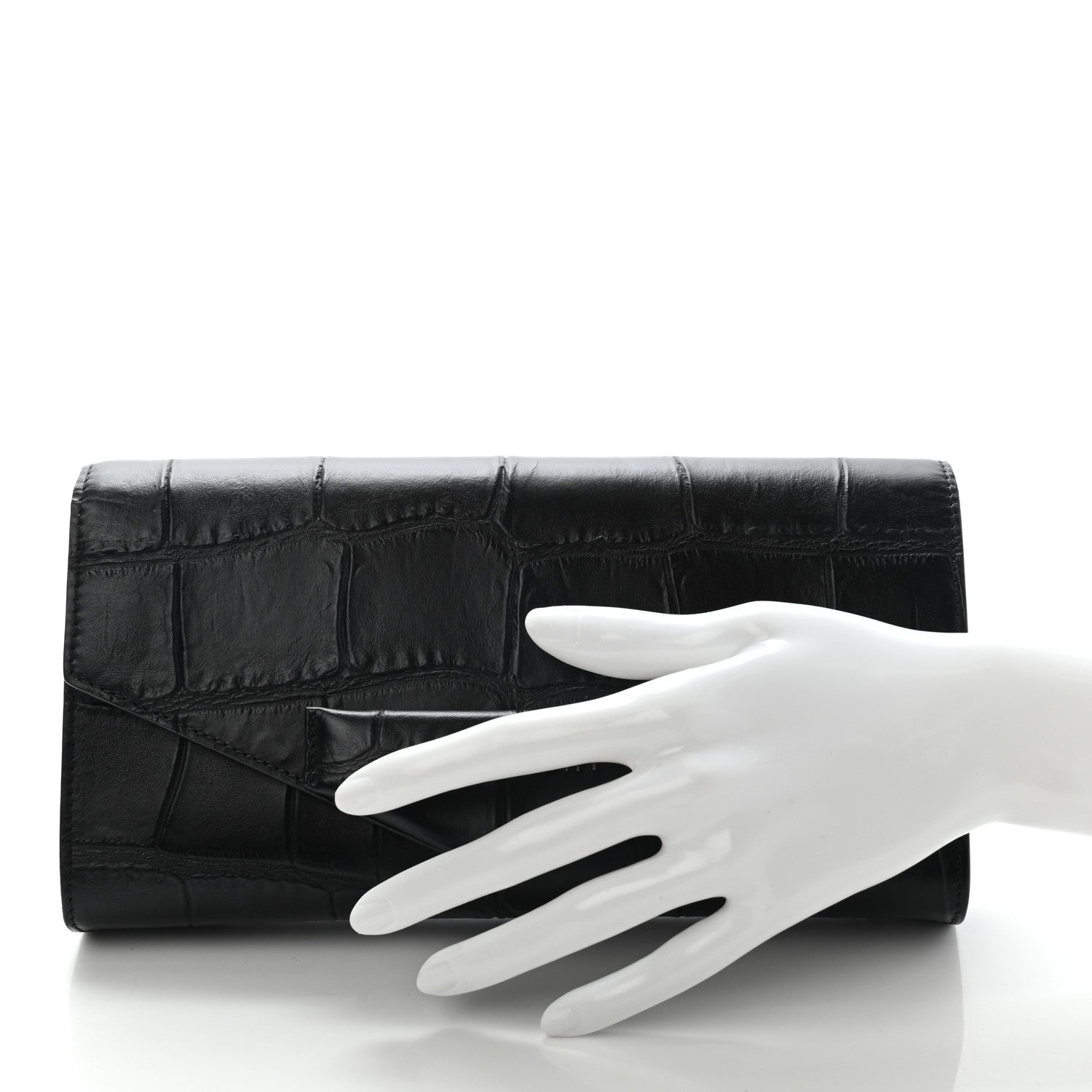 Givenchy Calfskin Crocodile Embossed Antigona Evening Clutch Black 2 of 9