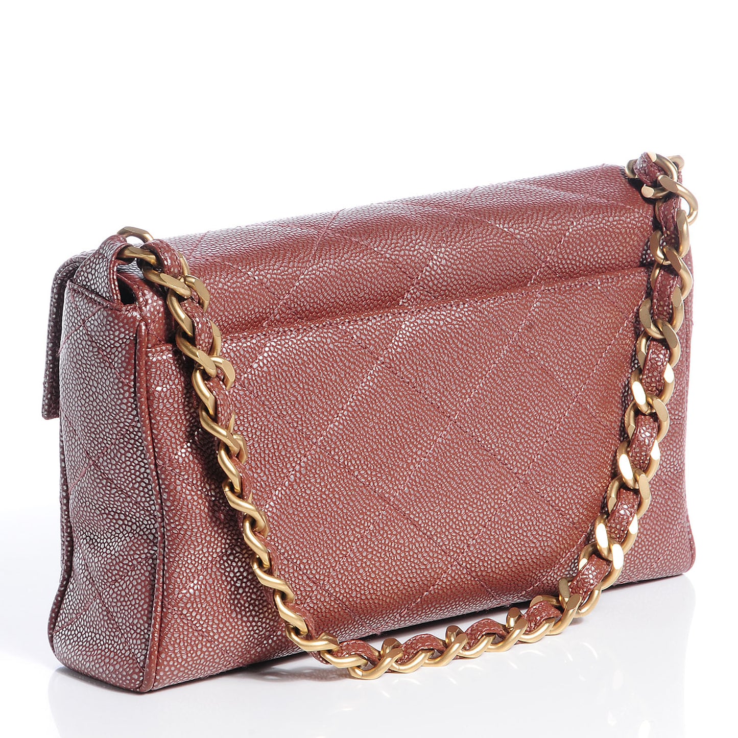 Metallic Caviar Quilted Medium Single Flap Bag