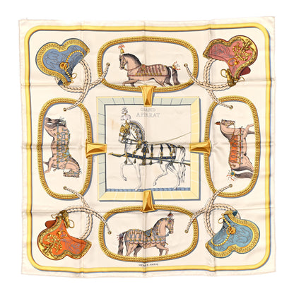 Hermes Silk Grand Apparat Forever Scarf 90 Creme Gold Multicolore 1 of 5