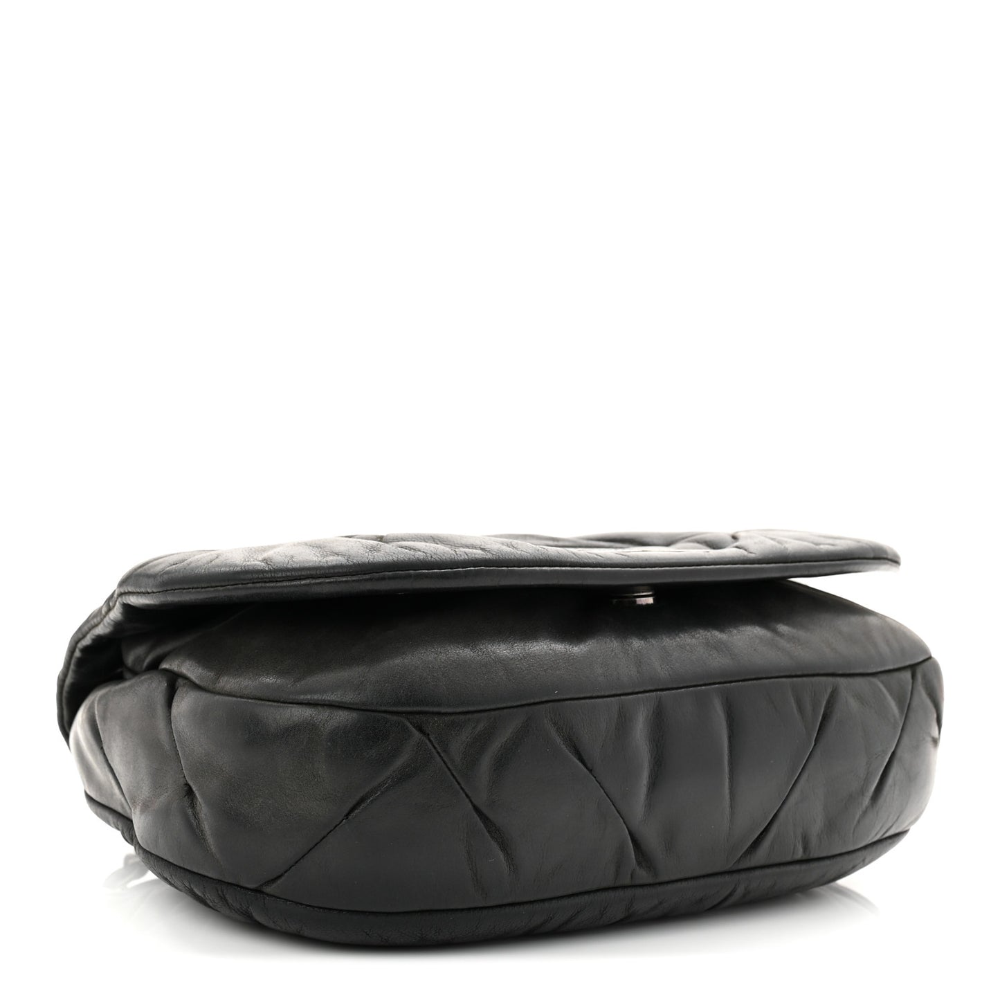Iridescent Calfskin Glint Flap Black