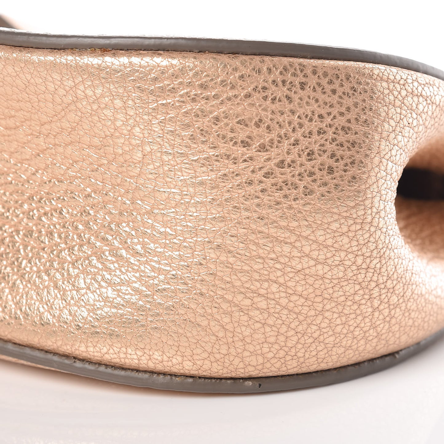 Metallic Grained Goatskin Nano Drew Shoulder Bag Abstract Gold
