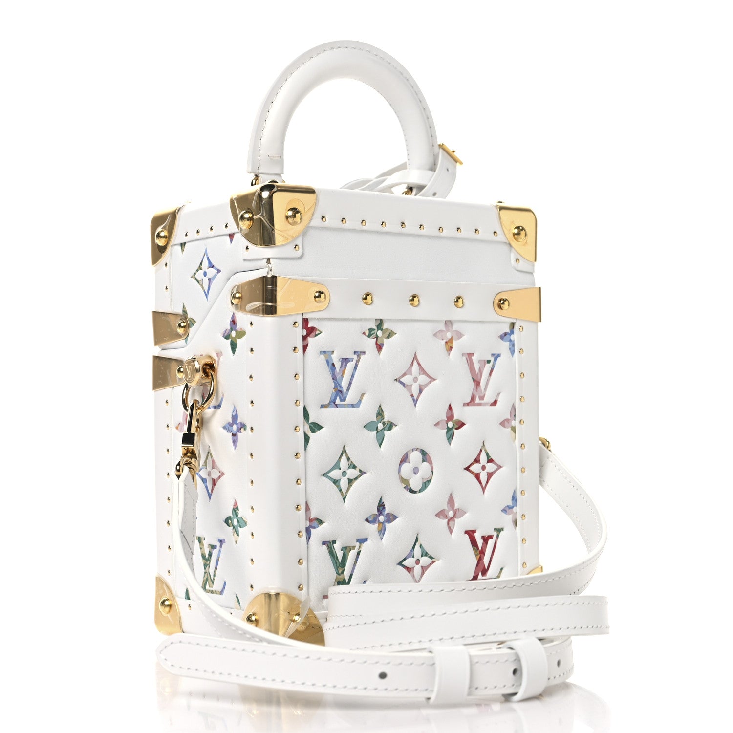 Louis Vuitton Lambskin Embossed Monogram LV Garden Camera Box White Multicolor 3 of 11
