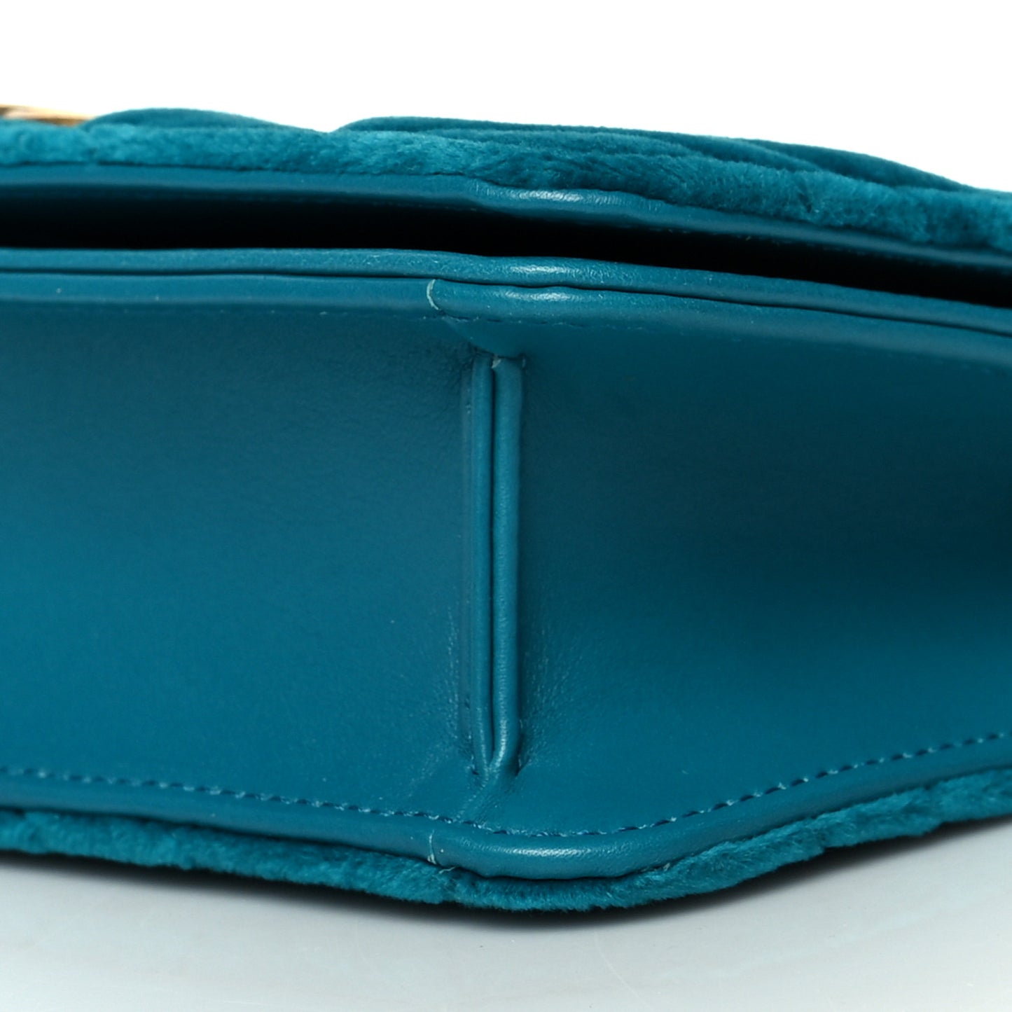 Velvet Matelasse GG Marmont Mini Bag Pavone Cyan