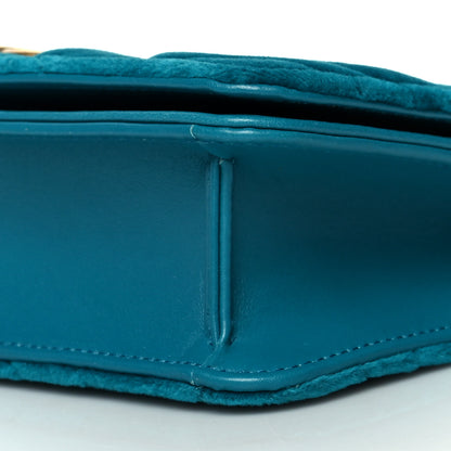 Gucci Velvet Matelasse GG Marmont Mini Bag Pavone Cyan 9 of 9
