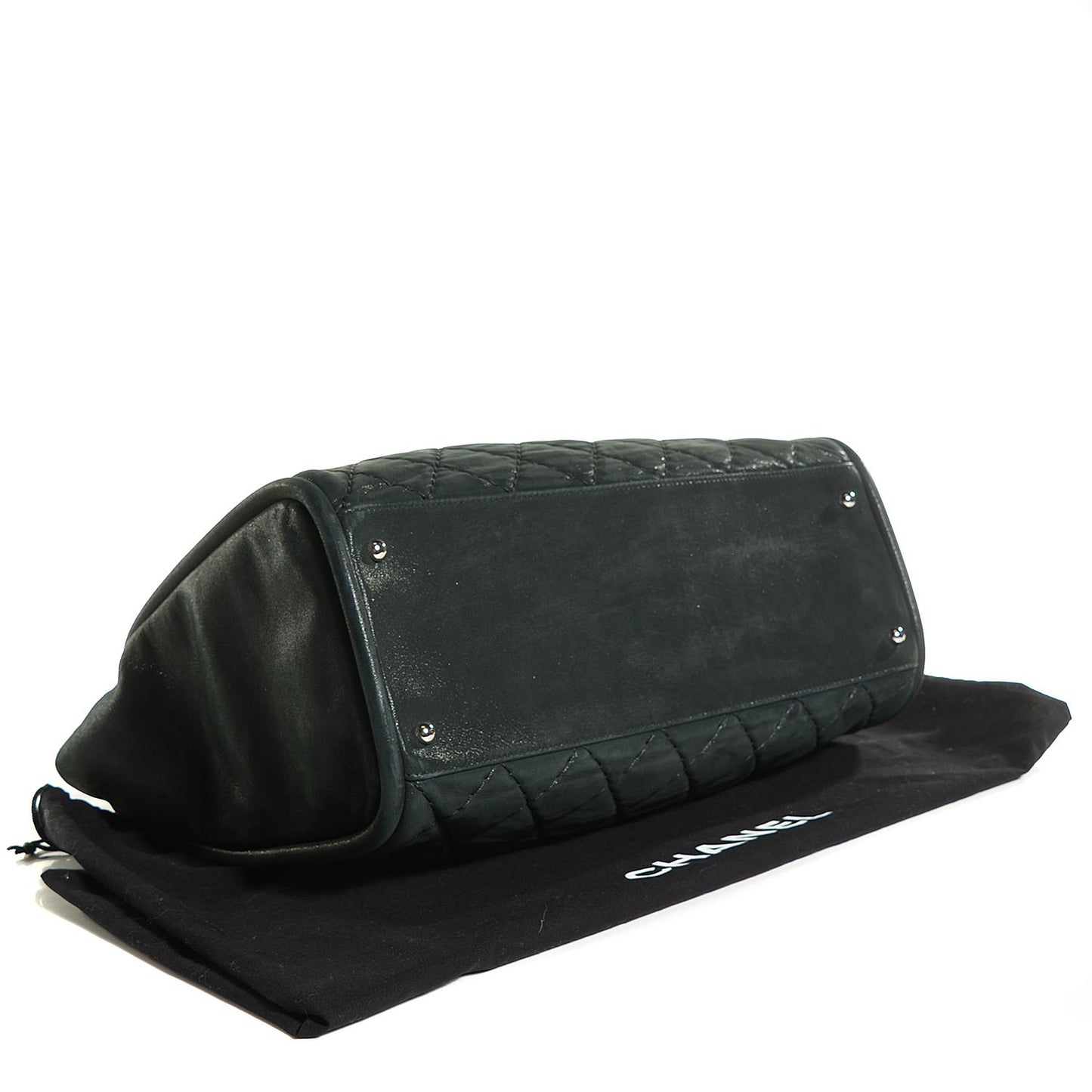 Iridescent Calfskin Large Sea Hit Tote Black