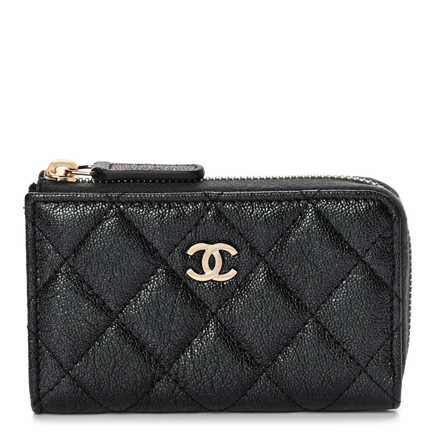 Chanel Iridescent Caviar Quilted Key Holder Case Black 1 of 7