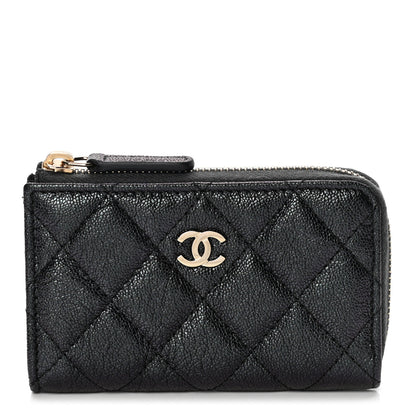 Chanel Iridescent Caviar Quilted Key Holder Case Black 1 of 7