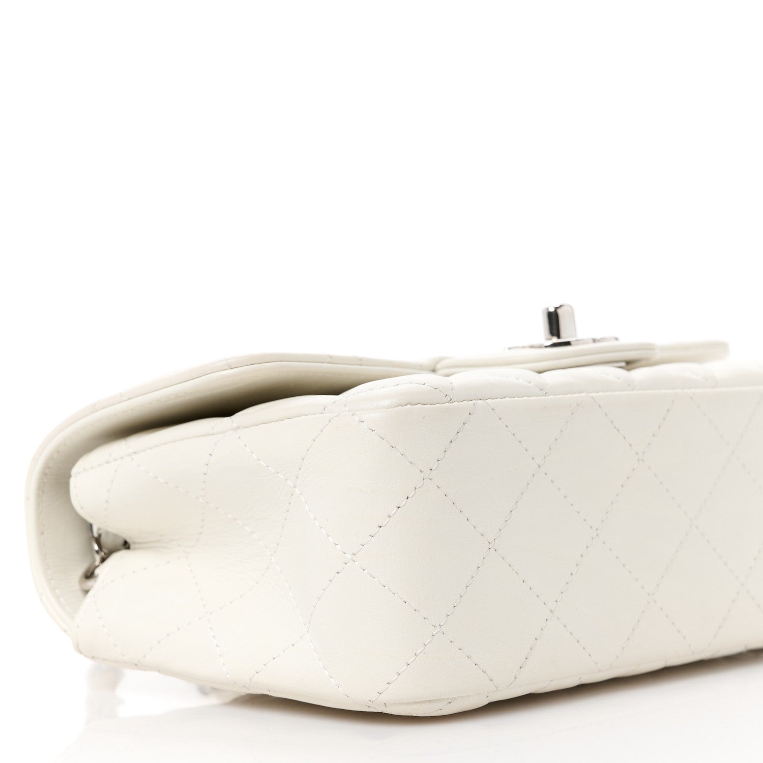 Chanel Iridescent Crumpled Calfskin Quilted Mini Rectangular Flap White 10 of 14