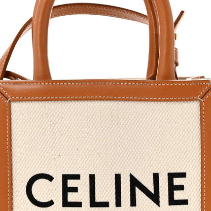 Celine Canvas Calfskin Mini Vertical Cabas Natural Tan 9 of 14