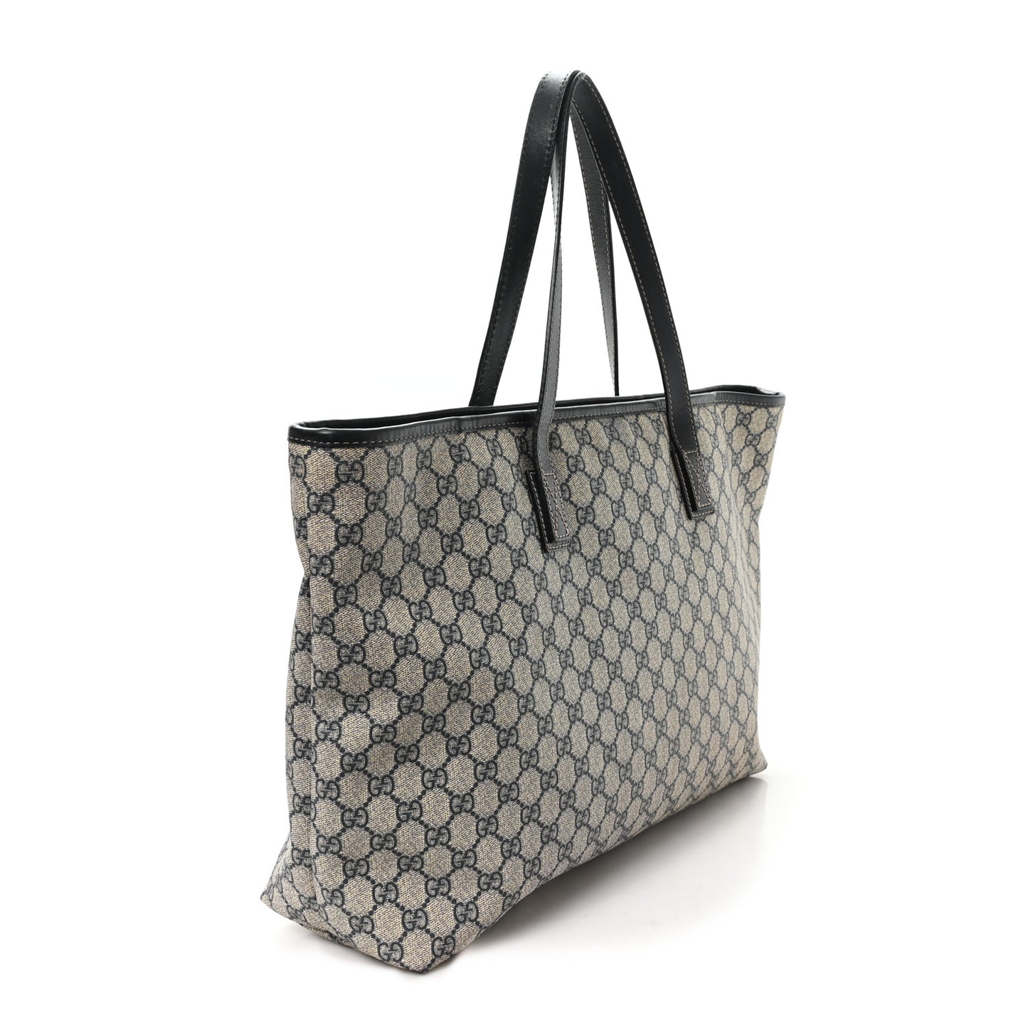 GG Supreme Monogram Large Zippered Shopping Tote Navy