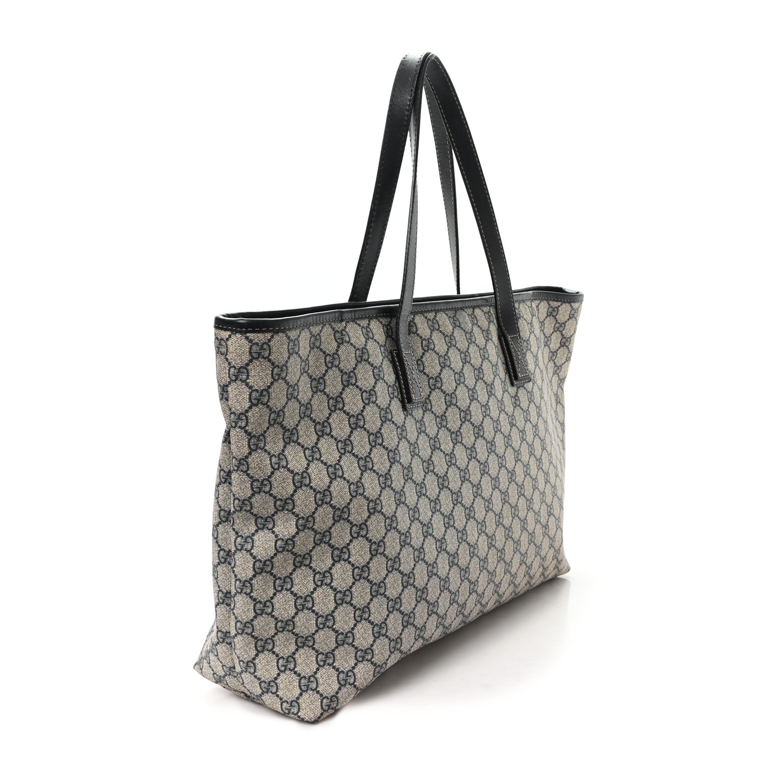 Gucci GG Supreme Monogram Large Zippered Shopping Tote Navy 2 of 11