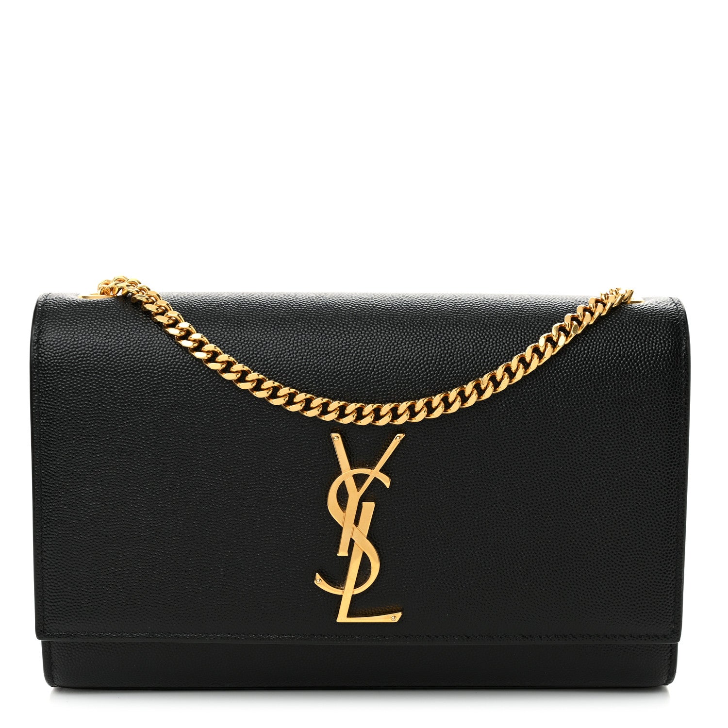 Saint Laurent Grain De Poudre Medium Classic Monogram Kate Satchel Black 1 of 12