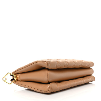 Louis Vuitton Lambskin Embossed Monogram Coussin PM Camel 4 of 8