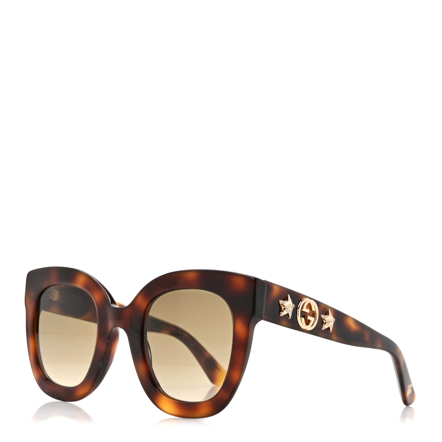 Round Frame Star Sunglasses GG0208S Tortoise