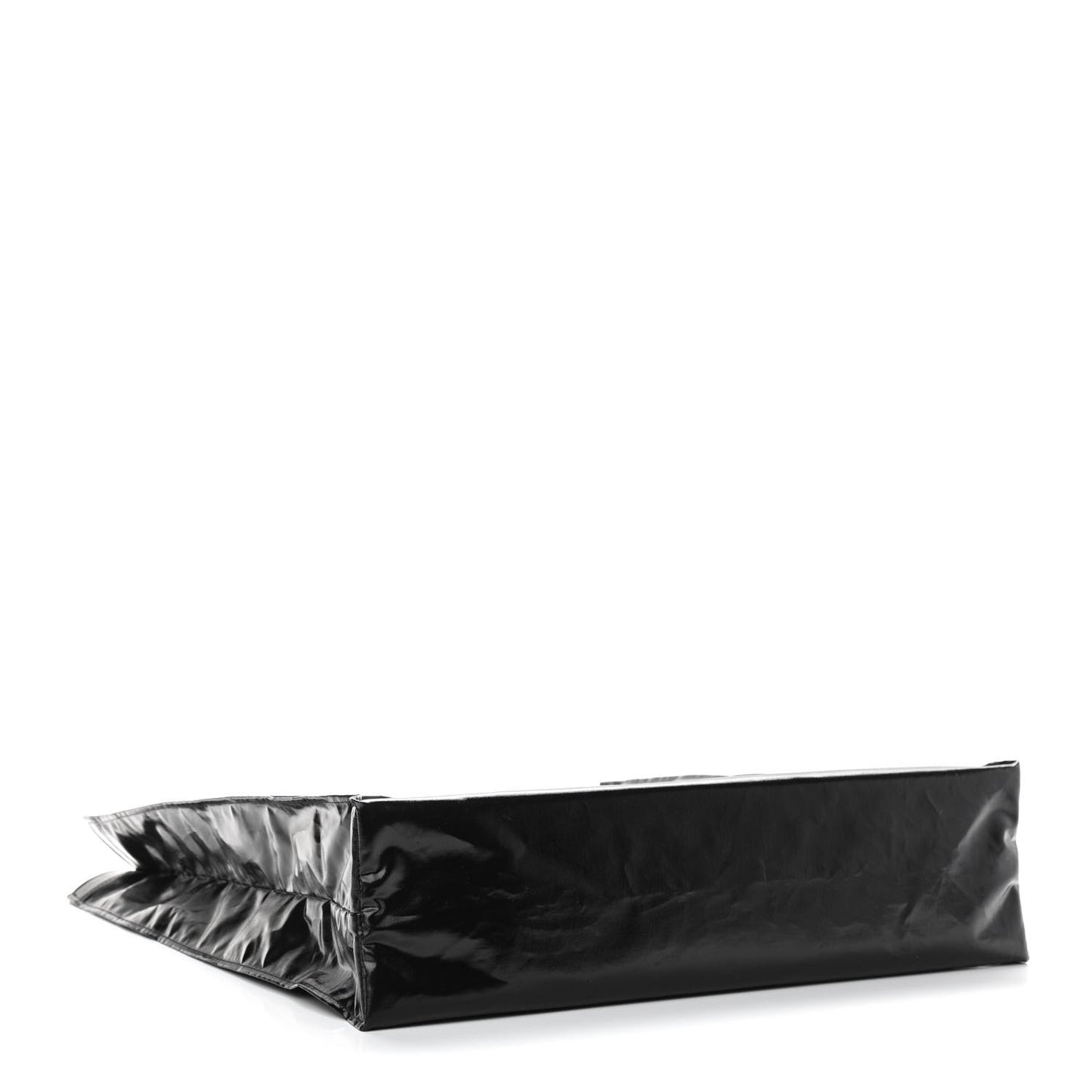 Patent Canvas Frame Logo Vertical Tote Black Crop