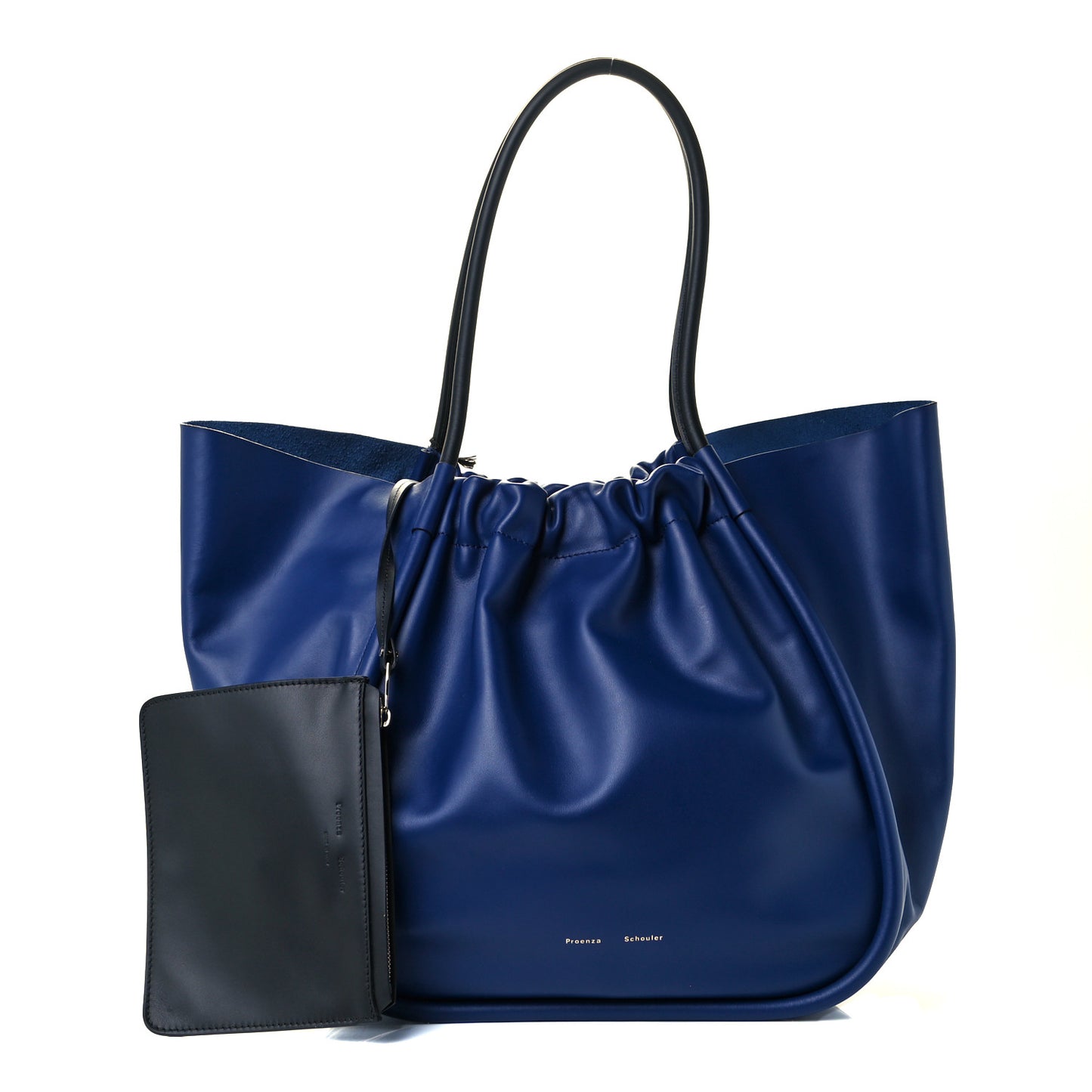 Calfskin XL Ruched Tote New Blue