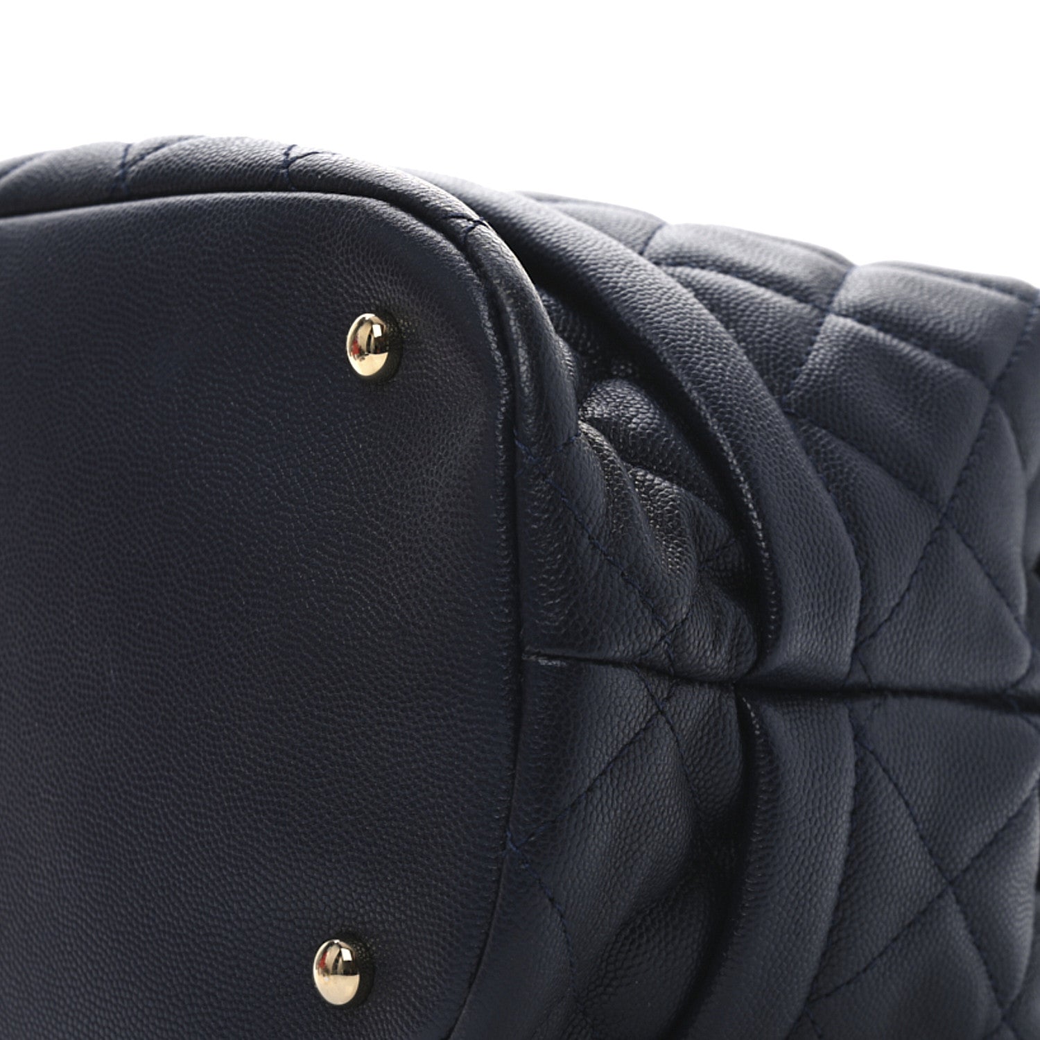 Chanel Caviar Quilted Large Rolled Up Bucket Drawstring Bag Navy 10 of 10