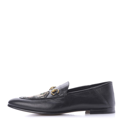 Gucci Goatskin Tiger Embroidered Mens Horsebit Loafers 11 Black 1 of 12