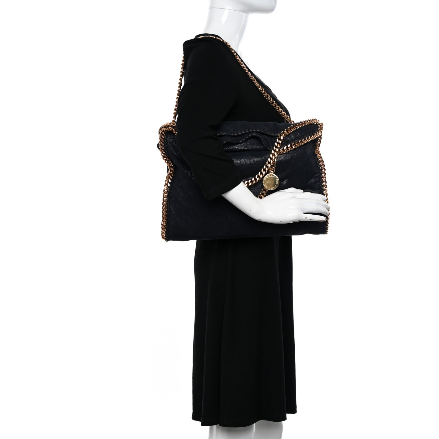 Shaggy Deer Falabella Fold Over Tote Navy
