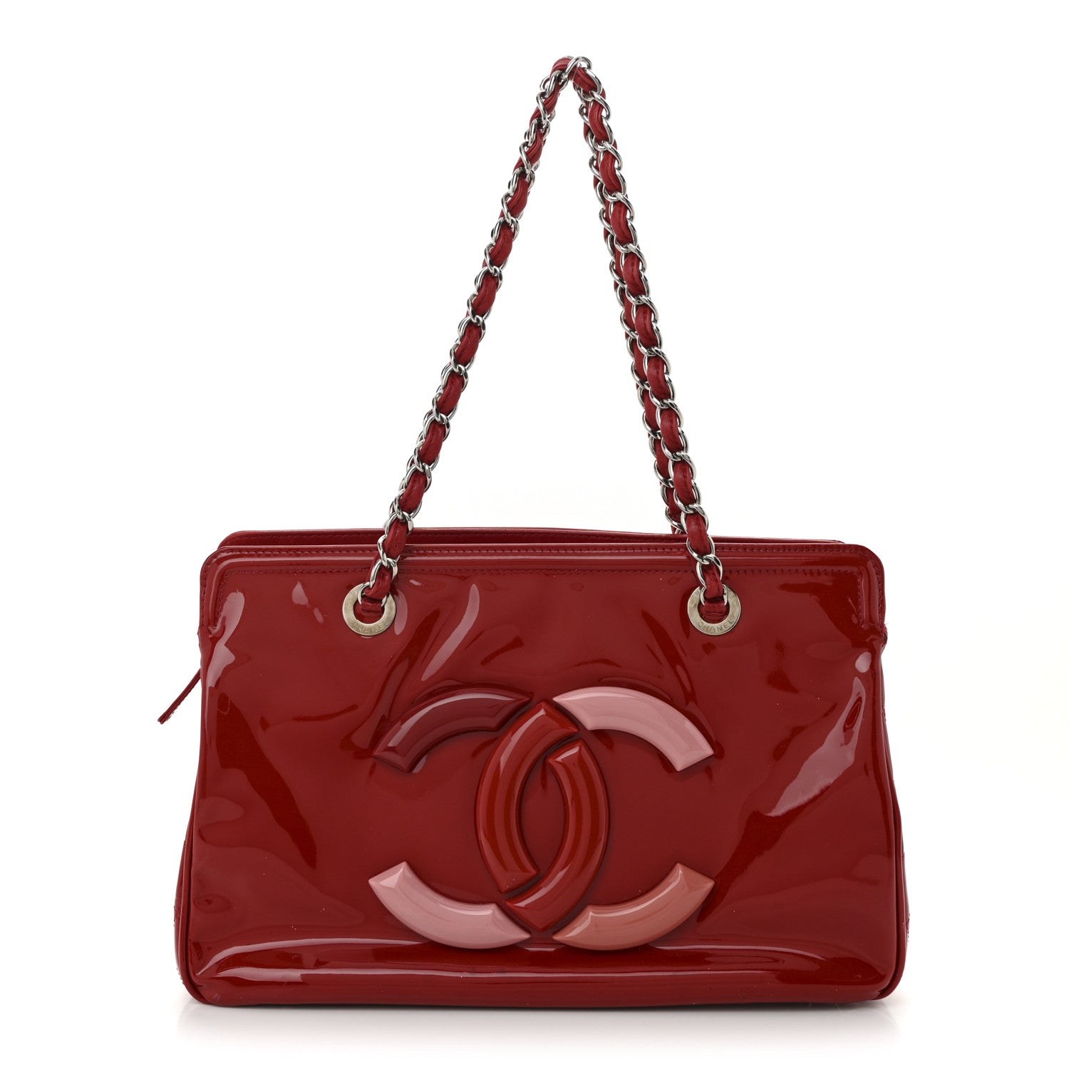 Chanel Vinyl Lipstick Ligne Tote Red 1 of 16