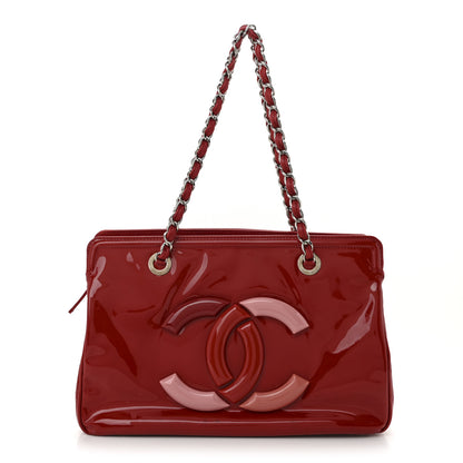 Chanel Vinyl Lipstick Ligne Tote Red 1 of 16